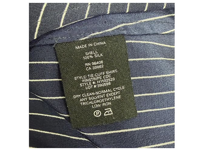 Blusa a righe con polsini in seta blu navy Theory - vista 5