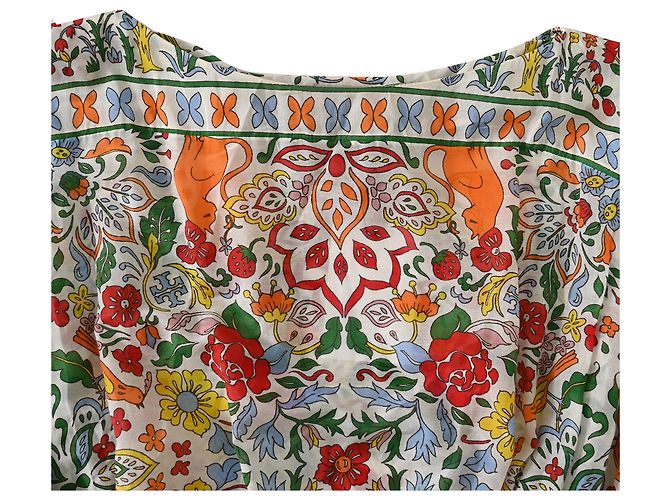 Tory Burch Printed Kaftan Maxi Dress in Multicolor Cotton - view 5