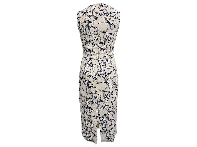 Vestido Midi Tie-Dye en Algodón Crema de Michael Kors Blanco Crudo - vista 3
