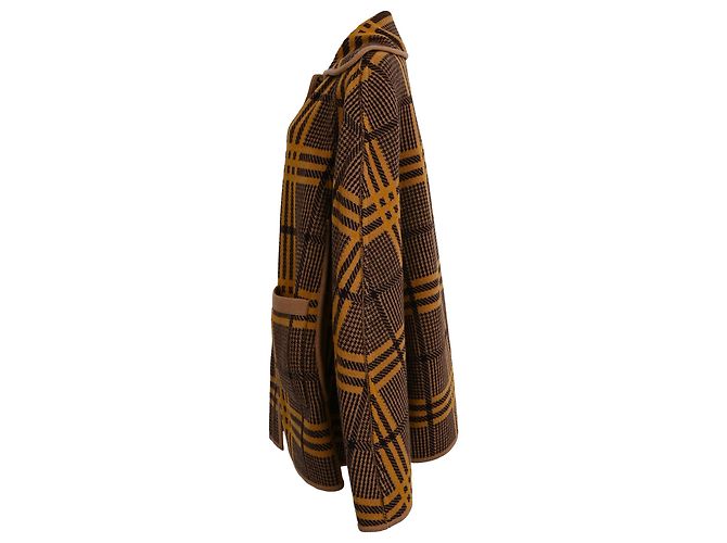 Capa reversible de jacquard Gucci Love Parade en lana marrón - vista 2