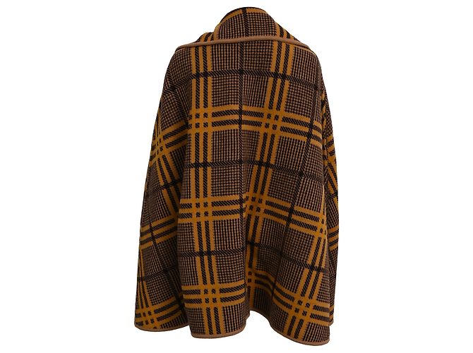 Capa reversible de jacquard Gucci Love Parade en lana marrón - vista 3