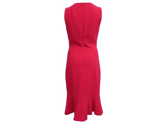 Vestido midi trompeta sin mangas en lana rosa de Michael Kors - vista 3