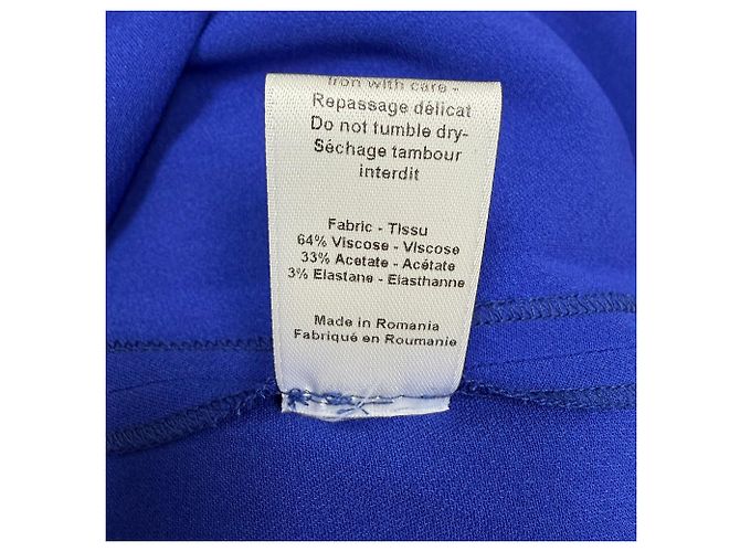 Joseph Two Tone Button Down Blouse in Blue Viscose - view 5