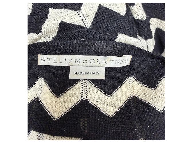 Stella Mc Cartney Stella McCartney Intarsia Chevron Pullover aus schwarzer Wolle - Ansicht 4