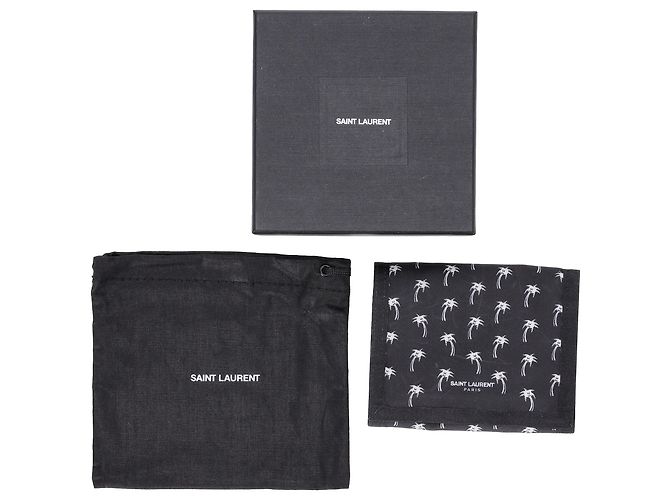 Saint Laurent Palm Tree Tri-Fold Wallet in Black Nylon - view 7