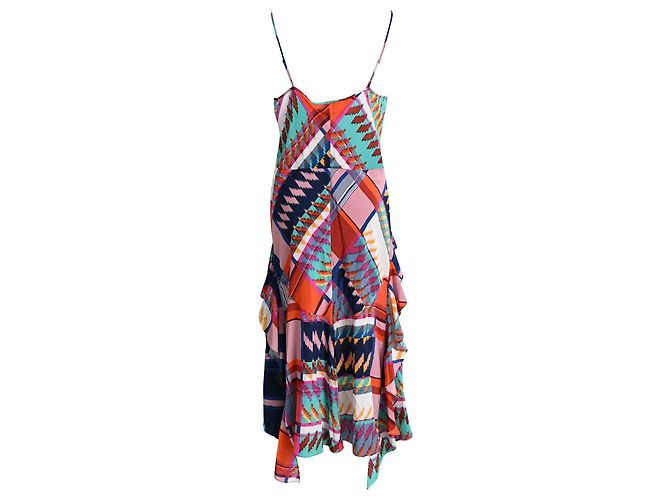 Abito midi senza maniche Josie in seta multicolore di Diane Von Furstenberg - vista 3