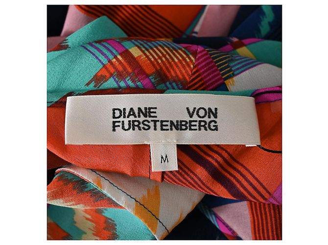Abito midi senza maniche Josie in seta multicolore di Diane Von Furstenberg - vista 4