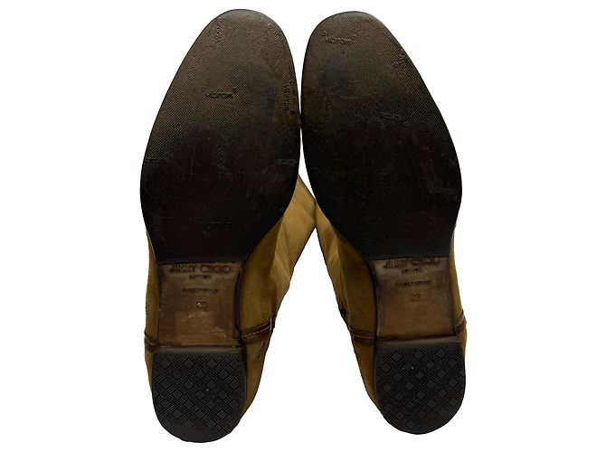Stivali alti in suede marrone con dettaglio a frange Jimmy Choo Rosso - vista 6