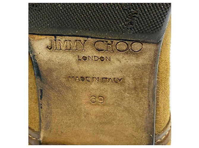Stivali alti in suede marrone con dettaglio a frange Jimmy Choo Rosso - vista 7