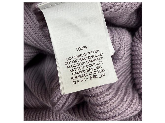 Maglione a maglia ribattuta viola con collo rotondo in cotone di Brunello Cucinelli Porpora - vista 6