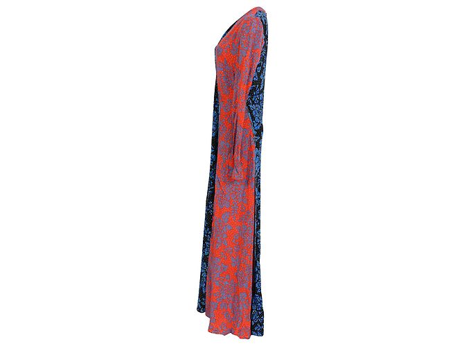 Abito Maxi in Seta Multicolore con Stampa Floreale di Diane Von Furstenberg - vista 2