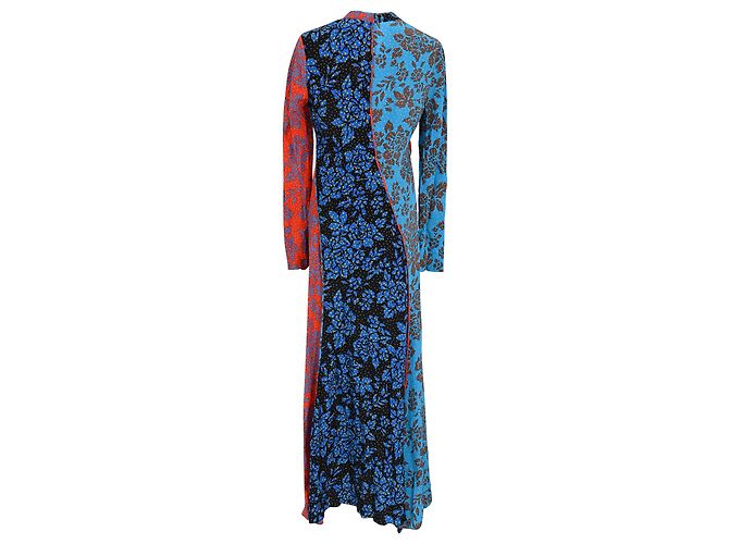 Abito Maxi in Seta Multicolore con Stampa Floreale di Diane Von Furstenberg - vista 3