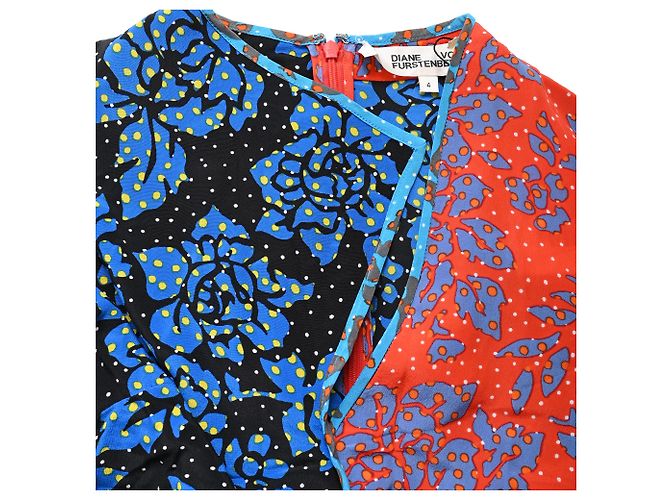 Abito Maxi in Seta Multicolore con Stampa Floreale di Diane Von Furstenberg - vista 5