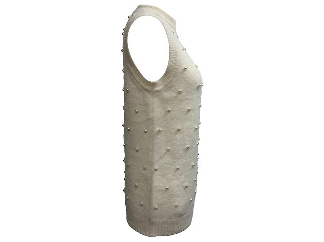 Gilet maglione in lana di alpaca crema Zimmermann Illuminate Bianco Crudo - vista 2