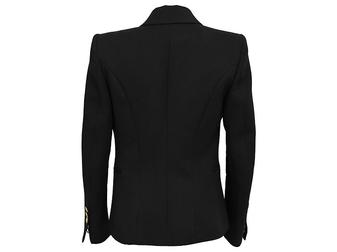 Doppelt gefütterte Blazer aus schwarzer Wolle Pierre Balmain - Ansicht 3