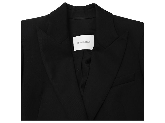 Doppelt gefütterte Blazer aus schwarzer Wolle Pierre Balmain - Ansicht 5