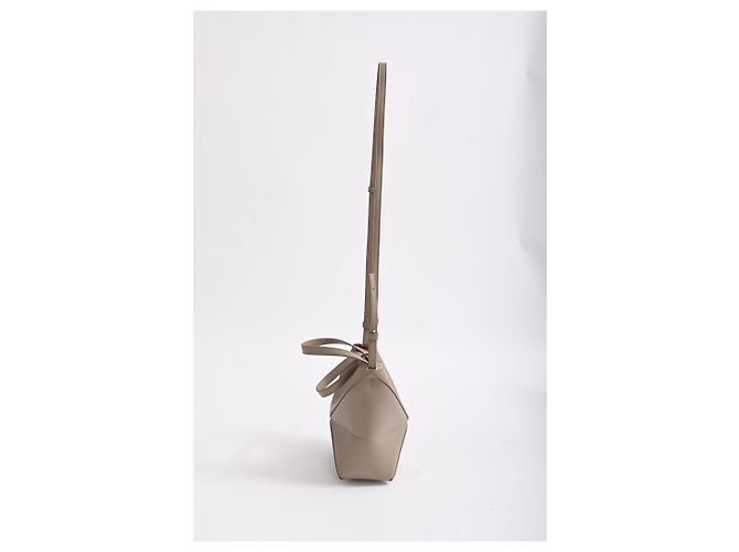 Borsa pieghevole Mini Puzzle Loewe in pelle di vitello beige - vista 4