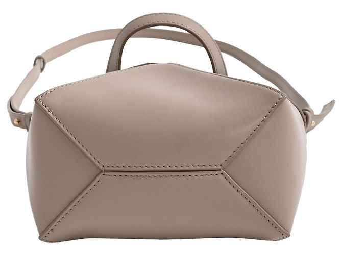 Borsa pieghevole Mini Puzzle Loewe in pelle di vitello beige - vista 7