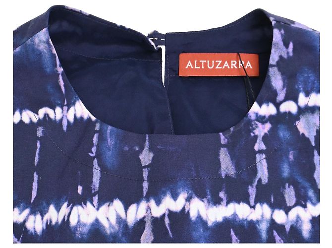 Vestido midi recortado en algodón azul marino con estampado Shibori de Altuzarra - vista 4