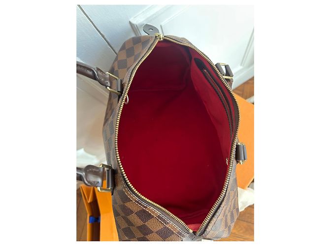 Louis Vuitton Borsa Speedy 35 Damier Ébène Marrone - vista 11