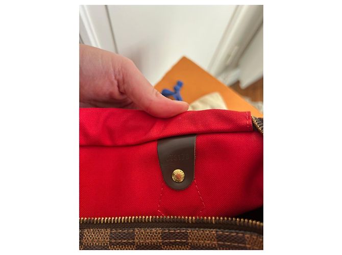 Louis Vuitton Borsa Speedy 35 Damier Ébène Marrone - vista 14