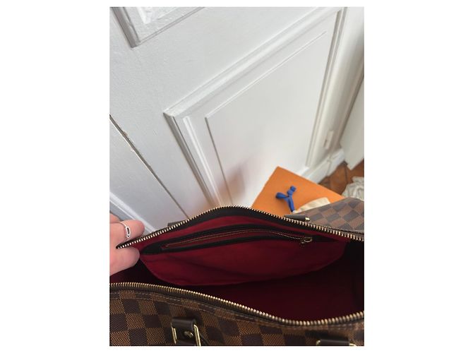 Louis Vuitton Borsa Speedy 35 Damier Ébène Marrone - vista 15