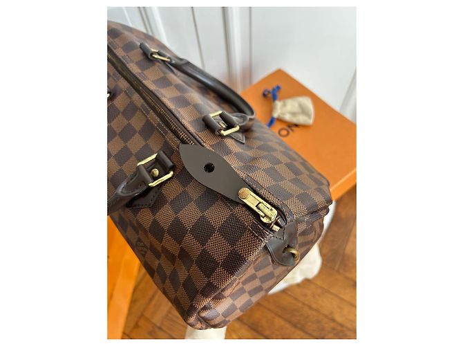 Louis Vuitton Borsa Speedy 35 Damier Ébène Marrone - vista 8