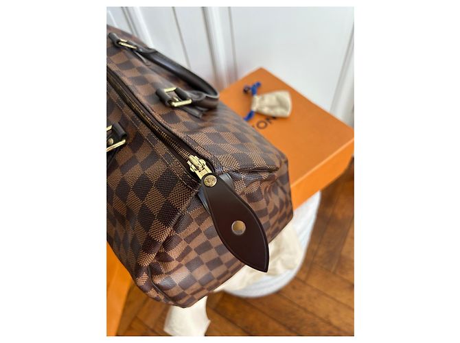 Louis Vuitton Borsa Speedy 35 Damier Ébène Marrone - vista 9