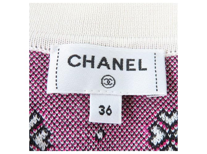 Timeless Chanel COCO Mark Seidenstrickpullover mit Halbzipper Weiß - Ansicht 6