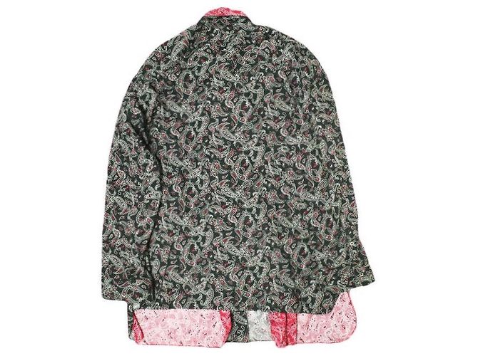 Autre Marque Camisa de algodón en capas Paisley Danke Schon Negro Roja - vista 2