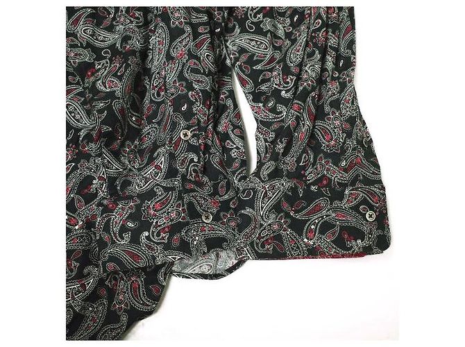Autre Marque Camisa de algodón en capas Paisley Danke Schon Negro Roja - vista 6