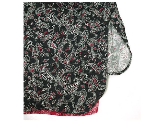 Autre Marque Camisa de algodón en capas Paisley Danke Schon Negro Roja - vista 7