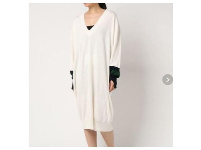 Autre Marque Abito lungo in maglia OKIRAKU Bianco Bianco sporco - vista 3