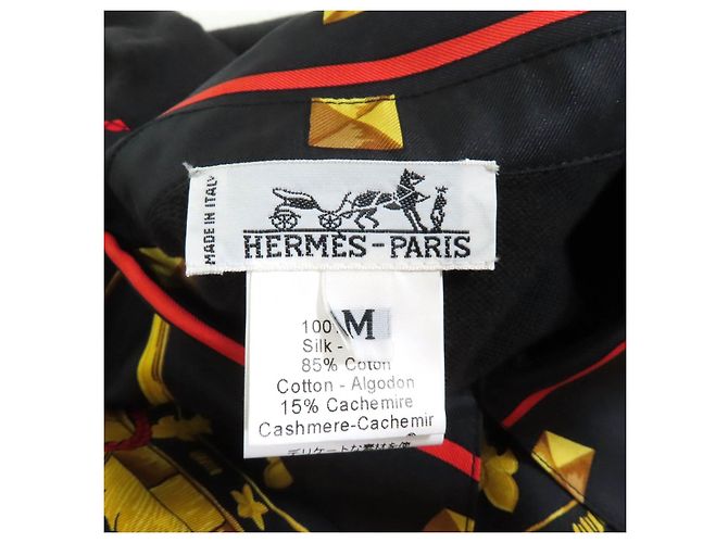 Hermès LES CLES LAS LLAVES Camisa Polo de Seda Negro - vista 7