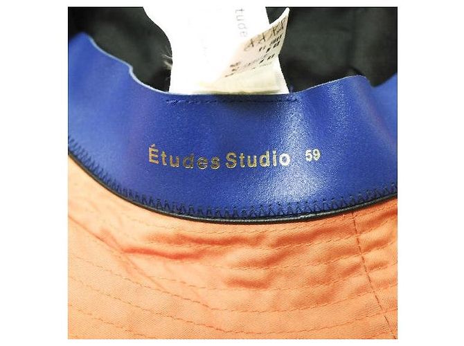 Autre Marque Cappello bucket in cotone twill con logo ricamato Etudes Studios Arancione - vista 8