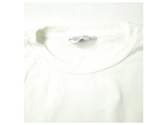 Autre Marque Camiseta de manga larga de algodón con borde UNUSED Blanco Azul - vista 5