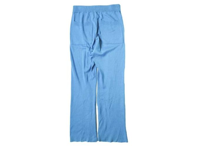 Autre Marque JOURNAL STANDARD High Twist Cotton Knit Pants Blue Turquoise - view 2