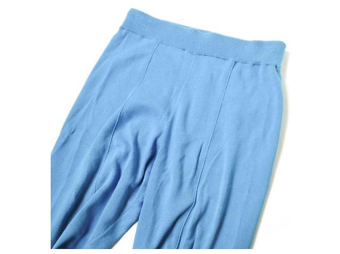 Autre Marque JOURNAL STANDARD High Twist Cotton Knit Pants Blue Turquoise - view 3