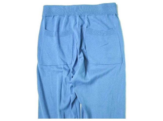 Autre Marque JOURNAL STANDARD High Twist Cotton Knit Pants Blue Turquoise - view 4