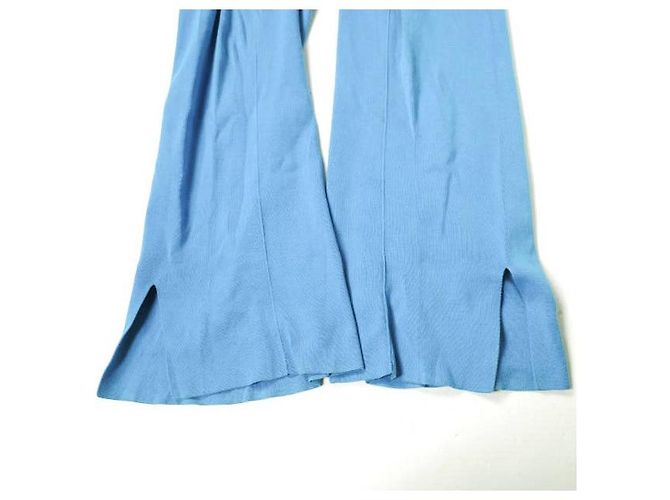 Autre Marque JOURNAL STANDARD High Twist Cotton Knit Pants Blue Turquoise - view 5