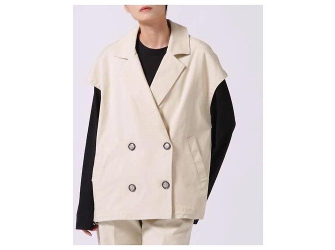 Autre Marque Chaleco Doble Tailored Risley 23SS en Mezcla de Algodón Beige - vista 3