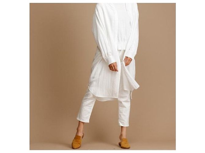 Autre Marque Pantalones de denim blanco Múnich Blanco roto - vista 3