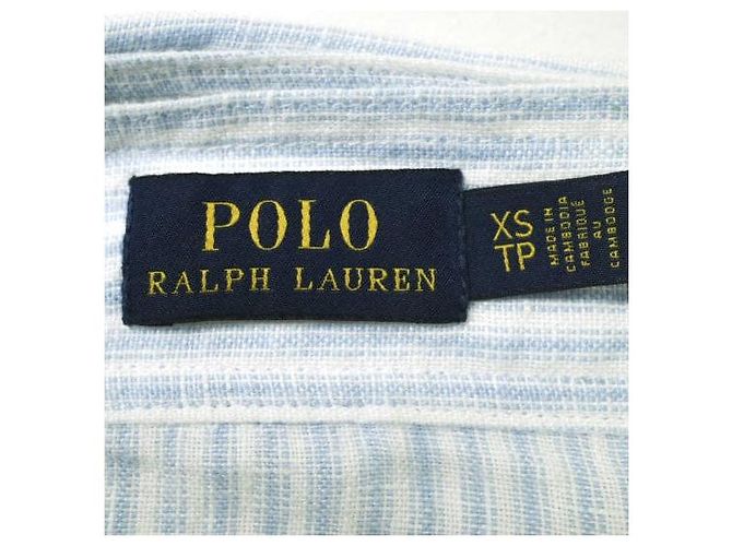 Falda de lino a rayas Polo Ralph Lauren Blanco Azul - vista 3