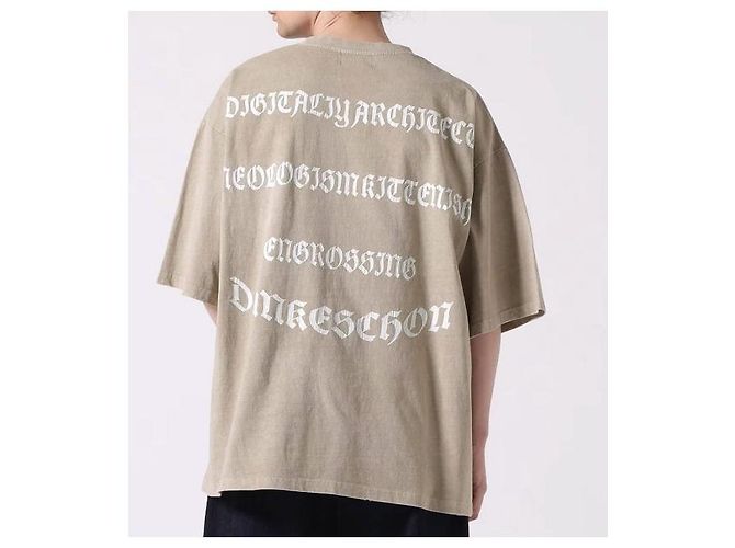 Autre Marque Danke Schon Active Dye Logo Cotton Short Sleeve T Shirt Beige - Ansicht 3