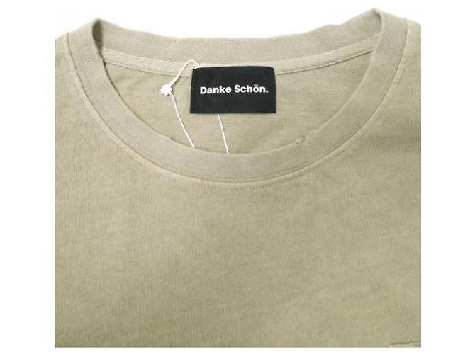 Autre Marque Danke Schon Active Dye Logo Cotton Short Sleeve T Shirt Beige - Ansicht 5