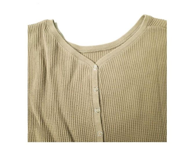 Autre Marque B:MING di BEAMS Top in cotone Henley termico con retro Beige - vista 3