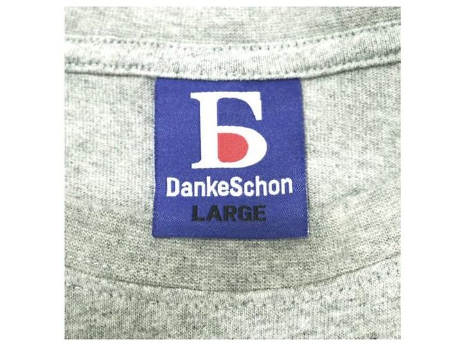 Autre Marque Camiseta de manga larga de algodón con estampado de logo Danke Schon Gris - vista 6