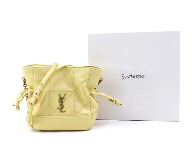Borsa a spalla in pelle Jamie Mini di Saint Laurent Crudo Giallo - vista 17