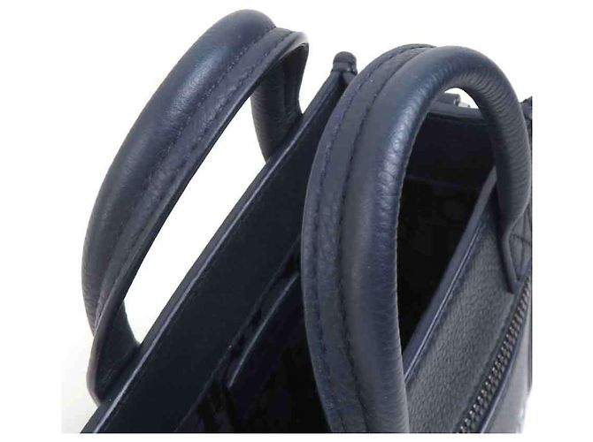 Borsa a spalla in pelle blu navy Christian Dior - vista 12