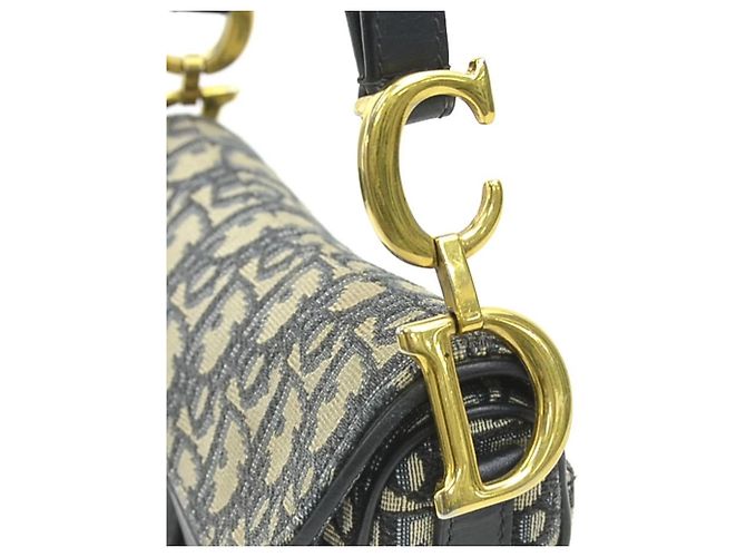 Sattel Tasche aus Marine Canvas und Leder von Christian Dior Marineblau - Ansicht 10